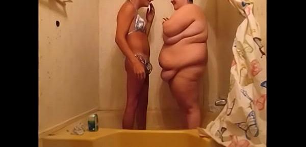  Hot Sissy Fucks Girlfriend In Shower & Creampie Her Fat Pussy